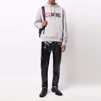 Lookbook Diesel SS22 Hoodie Kelabu dengan Logo Sulaman A037570BAWT9CB
