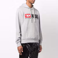 Purchase Diesel SS22 Hoodie Kelabu dengan Logo Sulaman A037570BAWT9CB