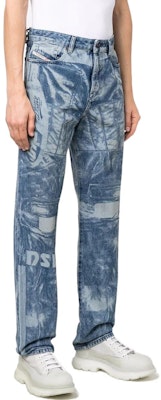 DIESEL SS22 雷射印花直筒牛仔褲 藍色丹寧。 A05947007B801 Purchase DIESEL SS22 雷射印花直筒牛仔褲 藍色丹寧。 A05947007B801