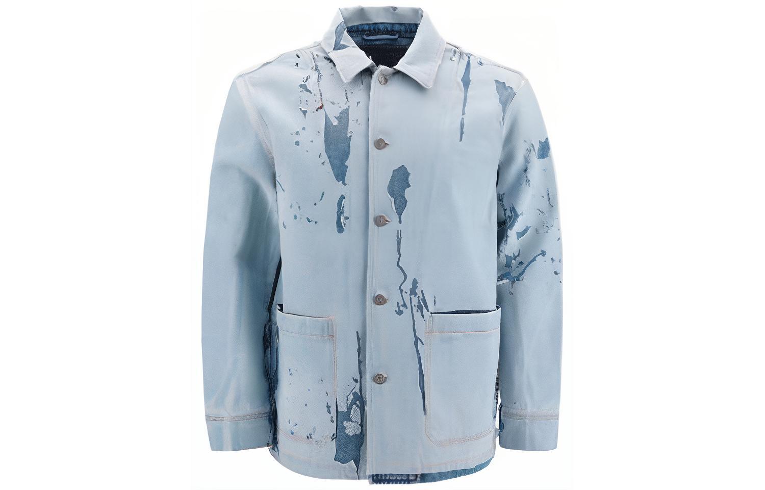 DIESEL SS22 Light Blue Denim Jacket with Single-Breasted Design. A06034007B601