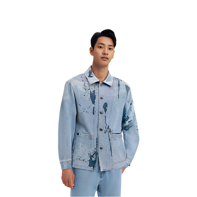 DIESEL SS22 Light Blue Denim Jacket with Single-Breasted Design. A06034007B601 圖 4