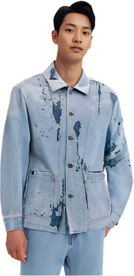DIESEL SS22 Light Blue Denim Jacket with Single-Breasted Design. A06034007B601 Shop DIESEL SS22 Light Blue Denim Jacket with Single-Breasted Design. A06034007B601