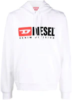 Diesel SS22 Logo Embroidered White Sweatshirt A037570BAWT-100 Diesel SS22 Logo Embroidered White Sweatshirt A037570BAWT-100