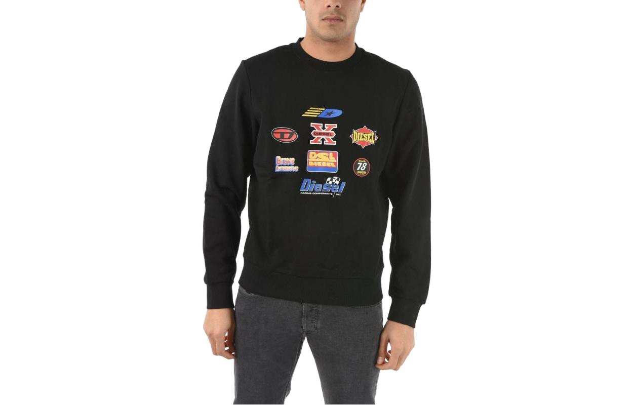 Diesel SS22 Logo Print Crewneck Sweatshirt Black A038280HAYT-9XX