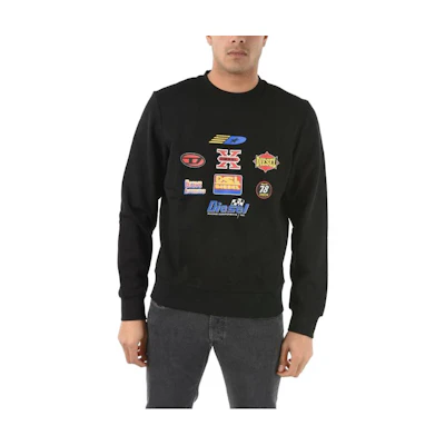Diesel SS22 Logo Print Crewneck Sweatshirt Black A038280HAYT-9XX