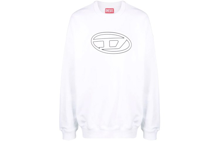 Diesel SS22 Logo Printed Crewneck Long Sleeve Sweatshirt White () A037900IEAX-100