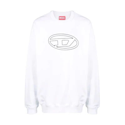 Diesel SS22 Logo Printed Crewneck Long Sleeve Sweatshirt White () A037900IEAX-100