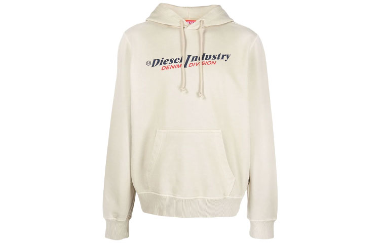 Diesel SS22 Logo Pullover Hoodie Cream White A037440AJIH7DV