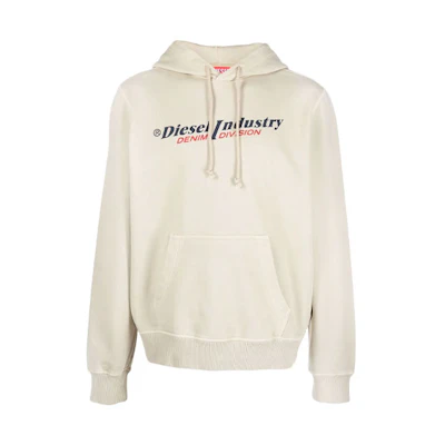 Diesel SS22 Logo Pullover Hoodie Cream White A037440AJIH7DV