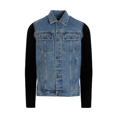 Diesel SS22 Patchwork Long-Sleeve Jacket Blue A040640TCAQ9XX