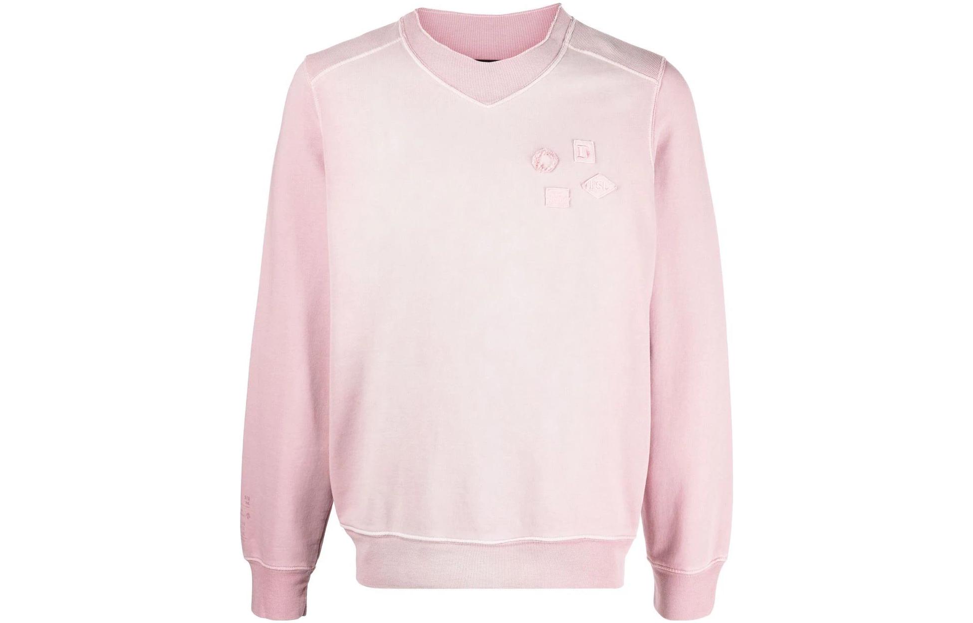 Diesel SS22 Pink Solid Loose Fit Graphic Crewneck Sweatshirt A053500KEAT35A