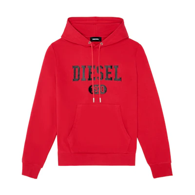 Diesel SS22 Red Hoodie with Logo Print A038260HAYT44Q