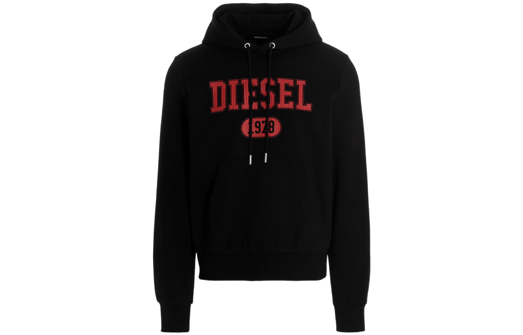 Diesel SS22 Solid Logo Print Hoodie Black A038260HAYT-9XX