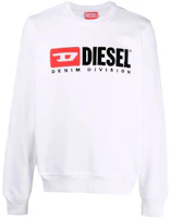 Diesel SS22 White Pullover Sweatshirt with Logo Print A037580BAWT100 Diesel SS22 White Pullover Sweatshirt with Logo Print A037580BAWT100