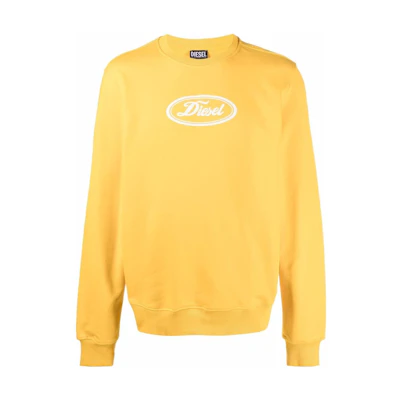 Diesel SS22 Yellow Crewneck Sweatshirt with Logo Print A037840IAJH-22K