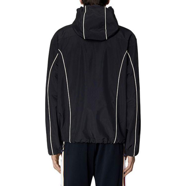 Purchase 디젤 SS23 블랙 로고 패치 대비 트림 롱슬리브 재킷. A061490DGAM1-9XX