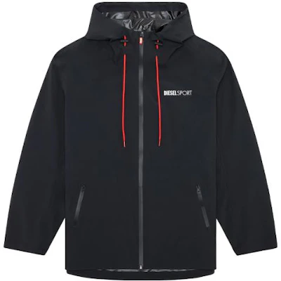 ディーゼル SS23 ブラック ロゴデザイン アウトドア フード付きジャケット. A095920CGBP Buy ディーゼル SS23 ブラック ロゴデザイン アウトドア フード付きジャケット. A095920CGBP