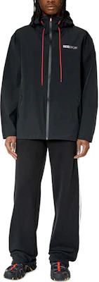 ディーゼル SS23 ブラック ロゴデザイン アウトドア フード付きジャケット. A095920CGBP Lookbook ディーゼル SS23 ブラック ロゴデザイン アウトドア フード付きジャケット. A095920CGBP