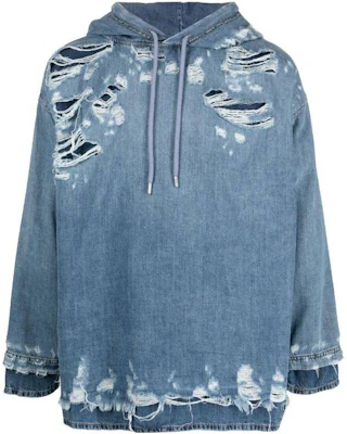 디젤 SS23 블루 워시드 디스트레스 데님 후드 롱슬리브 스웨터 A096910EMAF01 Buy 디젤 SS23 블루 워시드 디스트레스 데님 후드 롱슬리브 스웨터 A096910EMAF01