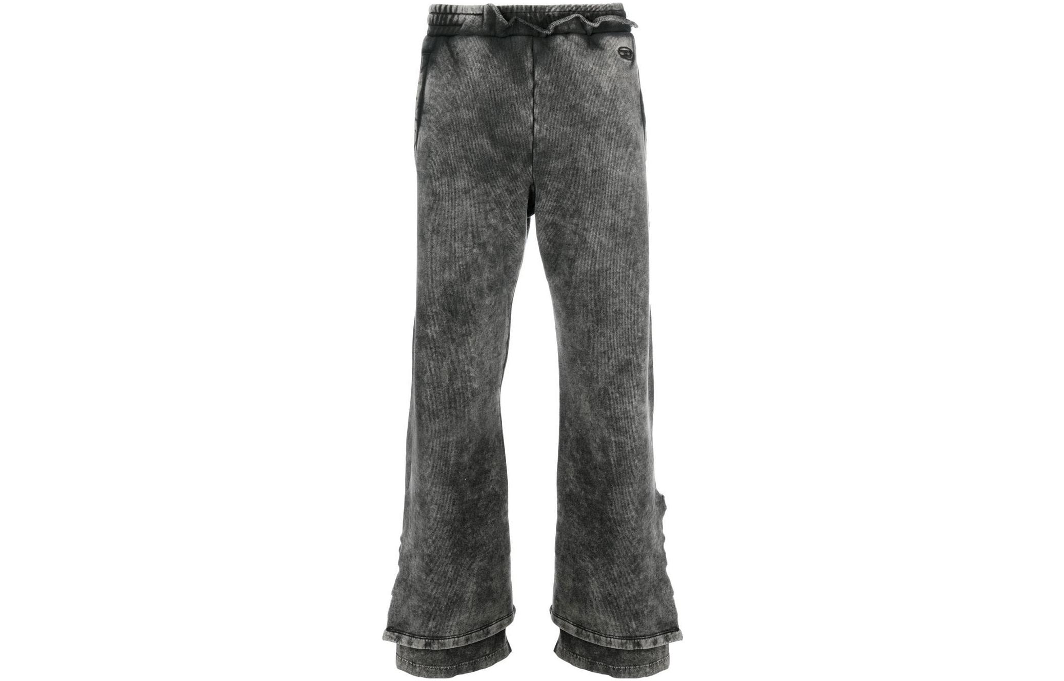 Order DIESEL SS23  High-Waisted Wide-Leg Drawstring Casual Pants Grey A075940BVFH-93R