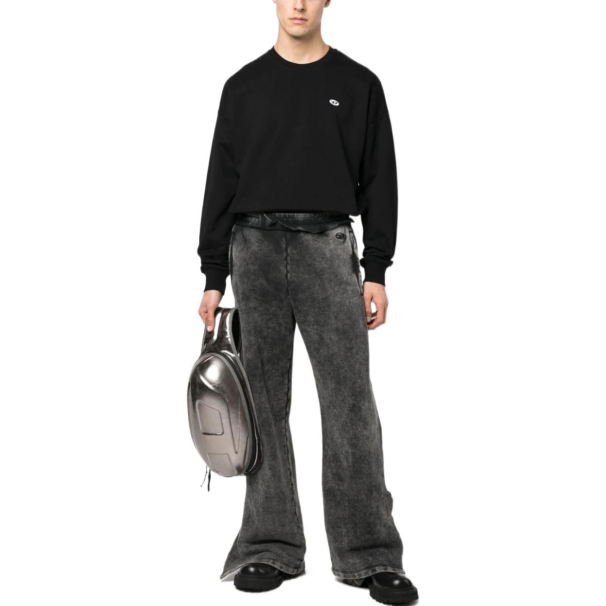 Lookbook DIESEL SS23  High-Waisted Wide-Leg Drawstring Casual Pants Grey A075940BVFH-93R