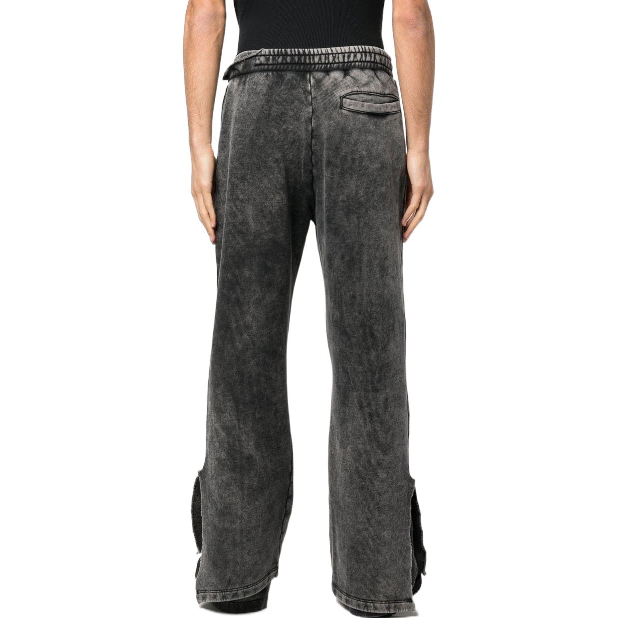 Shop DIESEL SS23  High-Waisted Wide-Leg Drawstring Casual Pants Grey A075940BVFH-93R