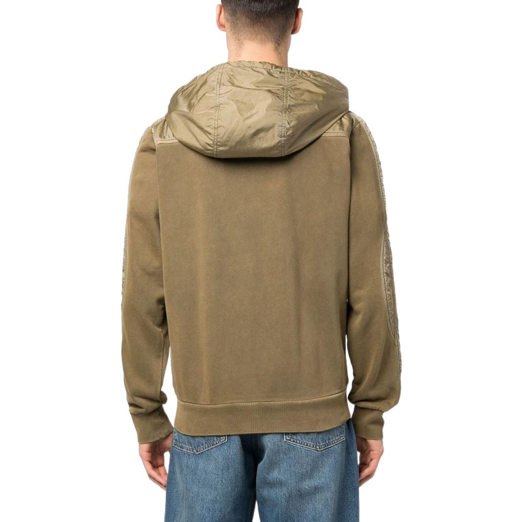 Shop DIESEL SS23  Khaki Patchwork Utility Pocket Jacket Cardigan. A090350LCAL-5FP