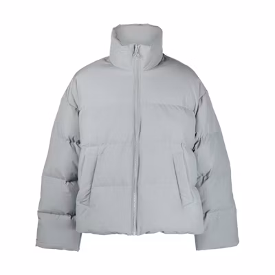 DIESEL SS23 Solid Color Embossed Logo Puffer Jacket with Zip Mock Neck A088050BJAJ-97A