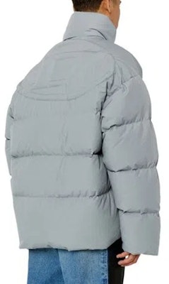 DIESEL SS23 Solid Color Embossed Logo Puffer Jacket with Zip Mock Neck A088050BJAJ-97A 2
