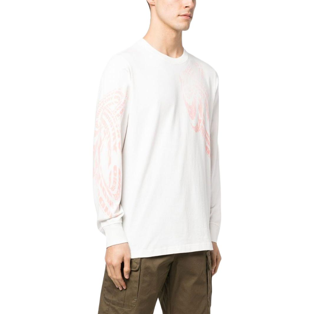 Shop DIESEL SS23  White Long Sleeve T-Shirt with Letter Print Design A086490BKAG-141