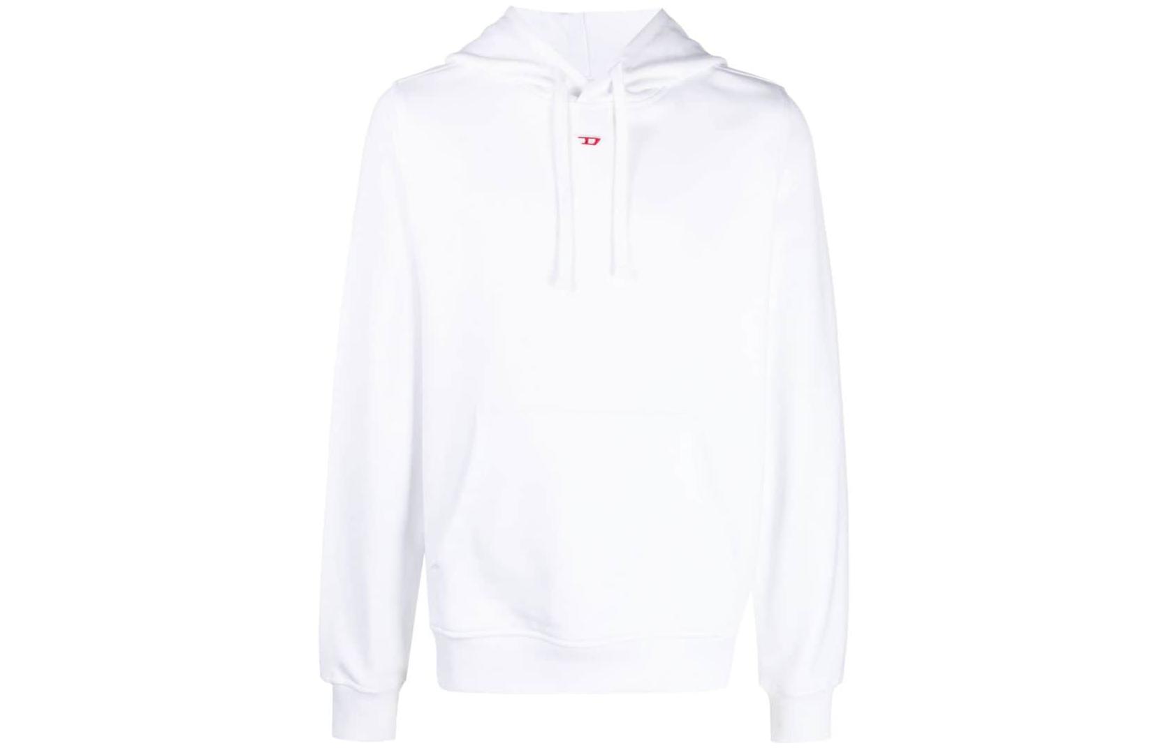 DIESEL SS23  White Pullover Hoodie with Solid Logo Design. A040730GEAD100