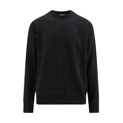 Diesel SS23 Black Crewneck Pullover Sweatshirt with Logo Embroidery A11303-0GYCJ-9XX
