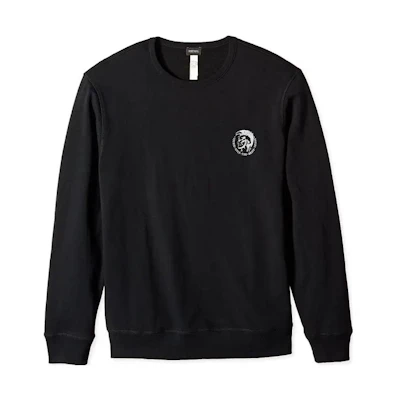 Diesel SS23 Black Crewneck Sweatshirt with Minimal Logo Print A00CS7C0CAND-900
