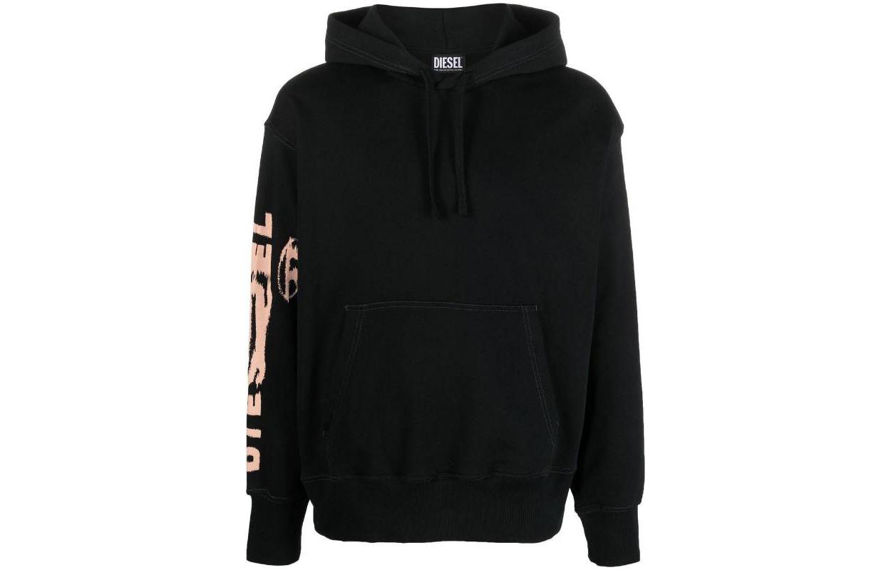 Order Diesel SS23 Black Hoodie with Solid Letter Print Design A090220EJAB-900