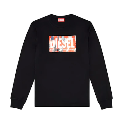 Diesel SS23 Black Long-Sleeve Sweatshirt with Letter Print A125260CATM-9XX