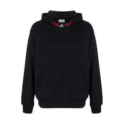 Diesel SS23 Black Solid Color Casual Hoodie A085240CJAD900