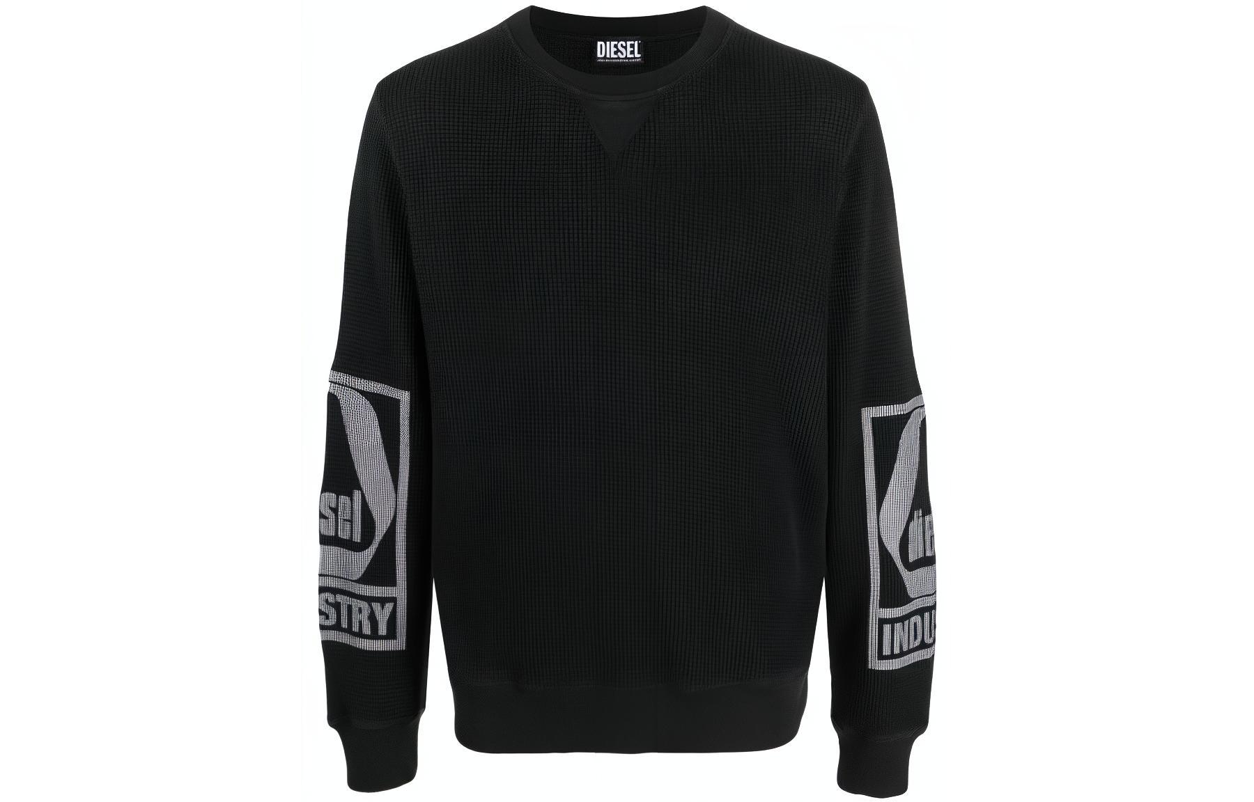 Diesel SS23 Black Sweatshirt with Letter Print A087050BKAA-900