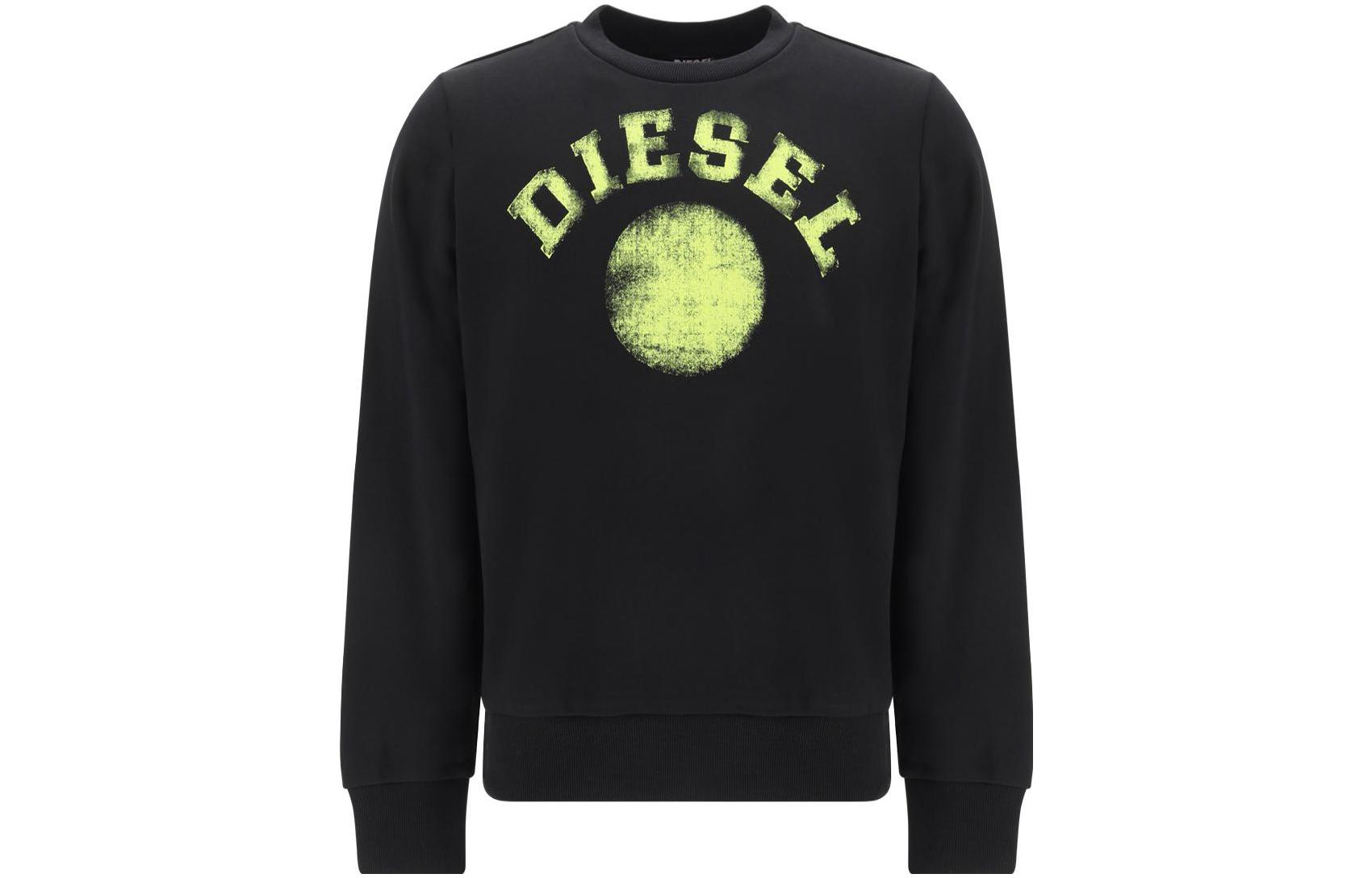 Diesel SS23 Black Sweatshirt with Logo Print A086850HAYT-9XX