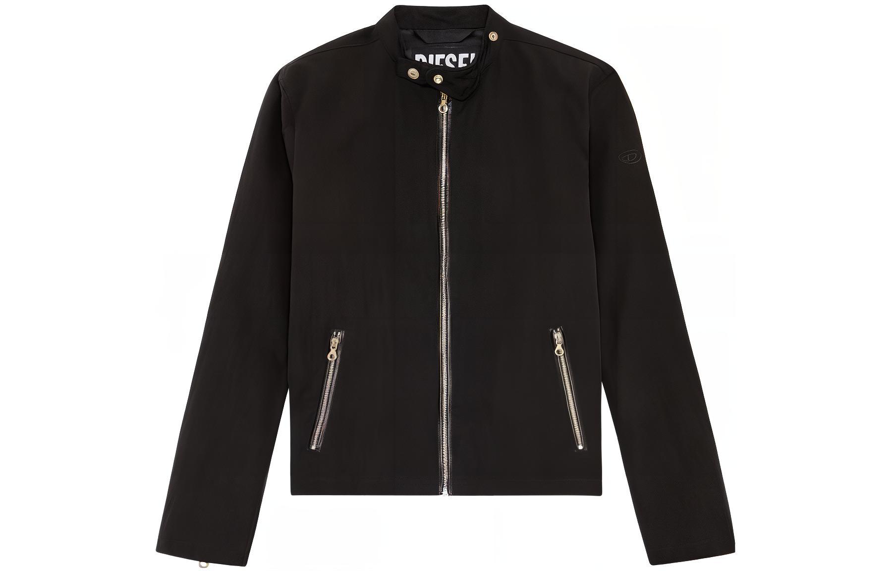 Diesel SS23 Black Zip-Up Stand Collar Jacket A100840IJAN-9XX