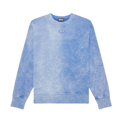 Diesel SS23 Blue Tie-Dye Crewneck Logo Sweatshirt A085400AIJJ-8II