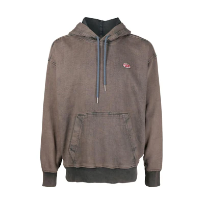 Diesel SS23 Brown Solid Color Oversized Hoodie Long Sleeve A0393909H04