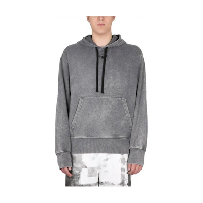 Diesel SS23 Distressed Drawstring Long Sleeve Sweatshirt Men’s Grey A085330AIJJ900
