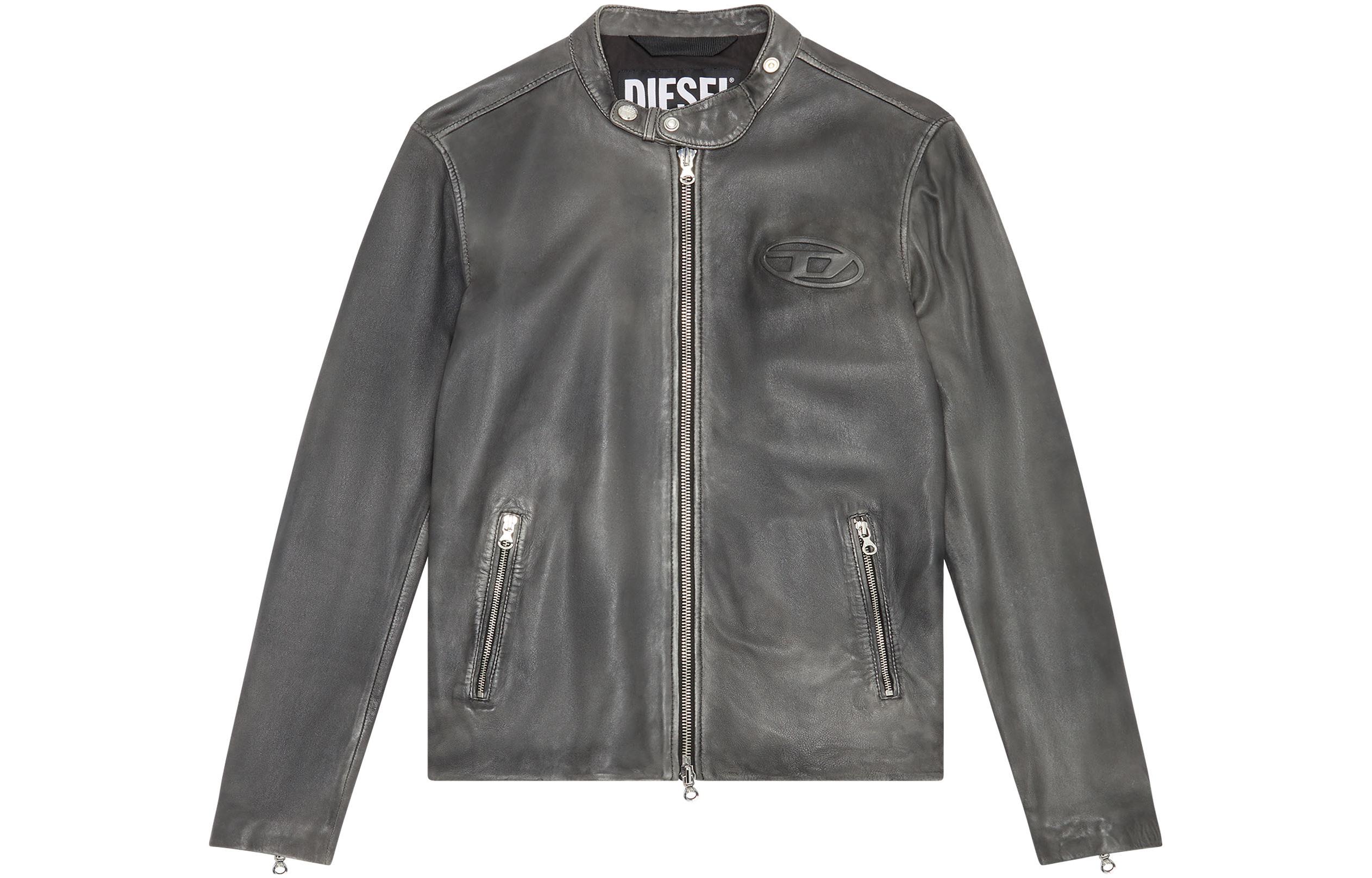 Diesel SS23 Embossed Logo Zip Jacket Black Outerwear A099440HIAC-9XX