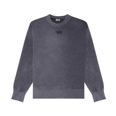 Diesel SS23 Gradient Logo Crewneck Pullover Sweatshirt Dark Gray A085400AIJJ-900
