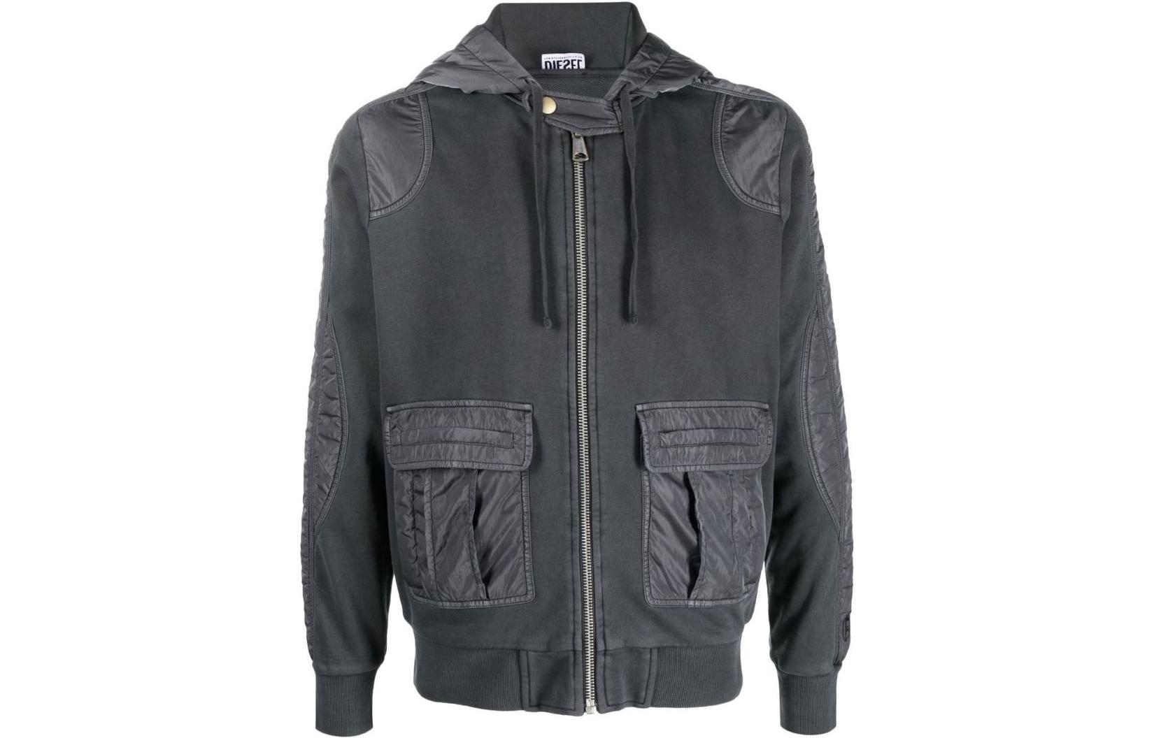 Diesel SS23 Grey Patchwork Utility Pocket Cardigan Jacket A090350LCAL-900 圖 2