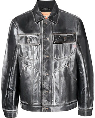 Diesel SS23 Jaket Denim Abu-Abu Solid Kancing Depan A03513007I4 Buy Diesel SS23 Jaket Denim Abu-Abu Solid Kancing Depan A03513007I4