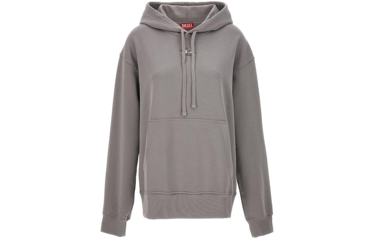 Diesel SS23 Grey Solid Color Pullover Hoodie Long Sleeve A098560IAJH-9BX