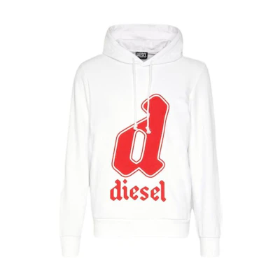 Diesel SS23 Letter Logo Print Drawstring Hoodie White A086990HAYT-100