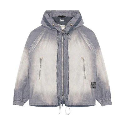 Diesel SS23 Lightweight Hooded Zip-Up Jacket Men’s Gray A098190HIAD-9CC