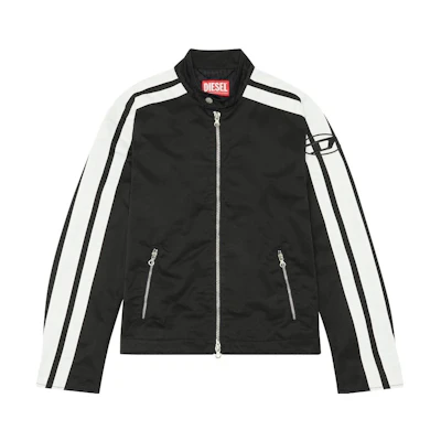 Diesel SS23 Logo Embroidered Zip-Up Moto Jacket Men’s Black A104860HYZI